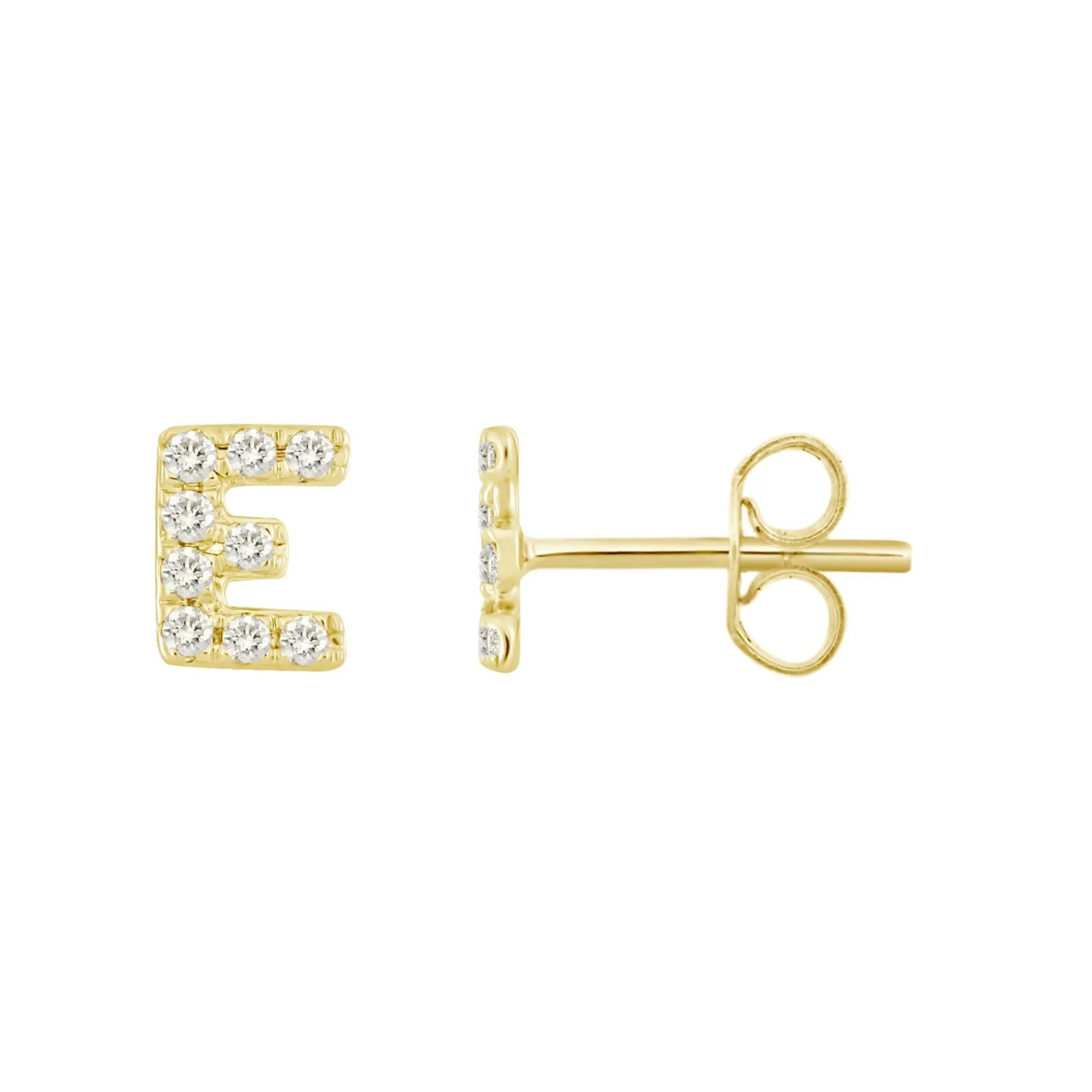 Initial Diamond Stud Earrings