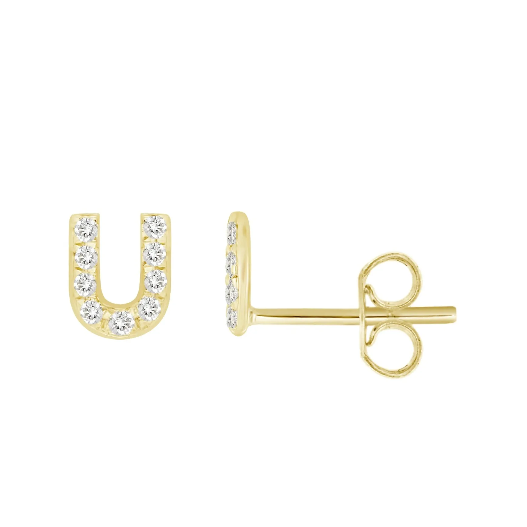 Initial Diamond Stud Earrings