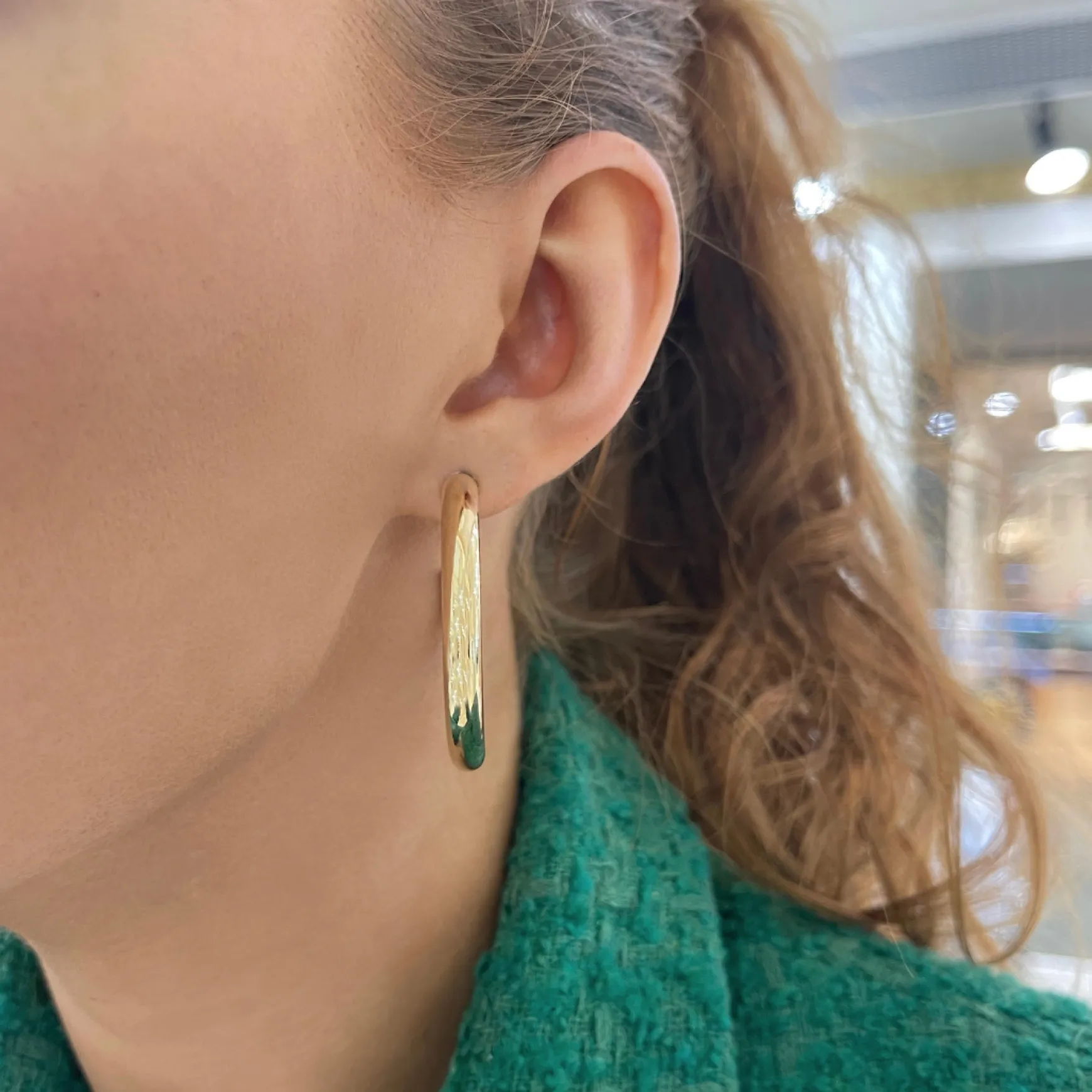 Jade Tube Hoops 30mm