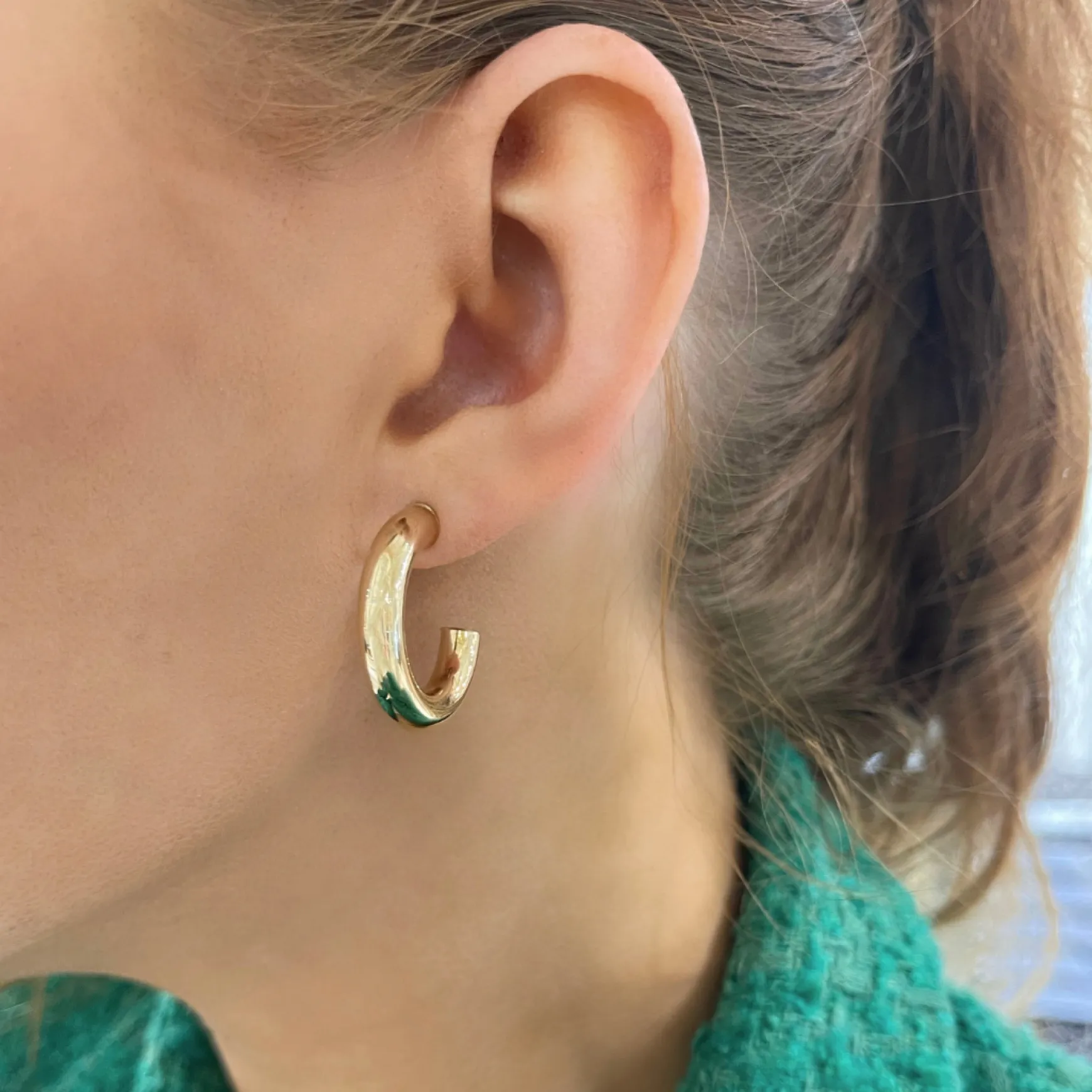 Jade Tube Hoops 15mm