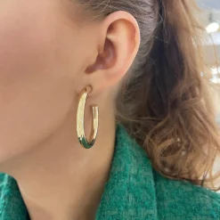 Jade Tube Hoops 30mm