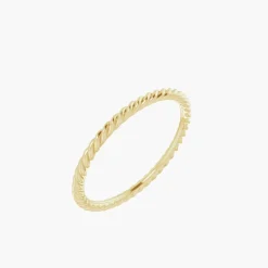 14k Gold Skinny Rope Eternity Band