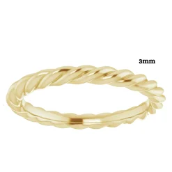 14k Gold Skinny Rope Eternity Band