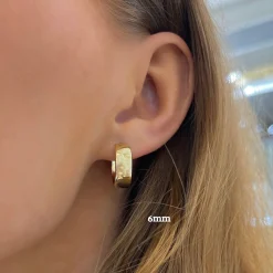 14k Yellow Gold Polished Huggie Earrings 4mm & 6mm