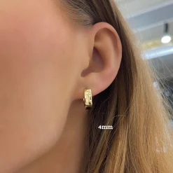 14k Yellow Gold Polished Huggie Earrings 4mm & 6mm