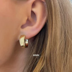 14k Yellow Gold Polished Huggie Earrings 4mm & 6mm