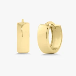 14k Yellow Gold Polished Huggie Earrings 4mm & 6mm
