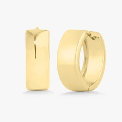 14k Yellow Gold Polished Huggie Earrings 4mm & 6mm