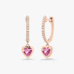 Kait Dainty Heart Drop Huggie Earrings