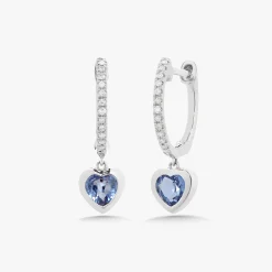 Kait Dainty Heart Drop Huggie Earrings