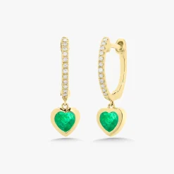 Kait Dainty Heart Drop Huggie Earrings
