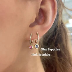 Kait Dainty Heart Drop Huggie Earrings