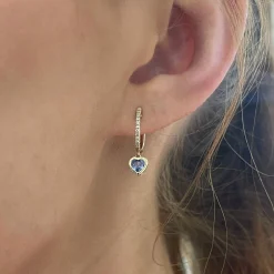 Kait Dainty Heart Drop Huggie Earrings