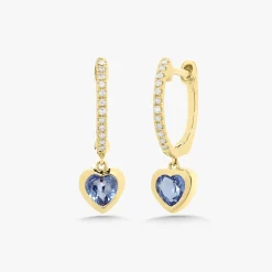 Kait Dainty Heart Drop Huggie Earrings
