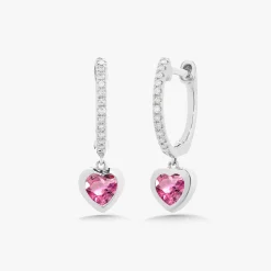 Kait Dainty Heart Drop Huggie Earrings