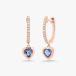 Kait Dainty Heart Drop Huggie Earrings