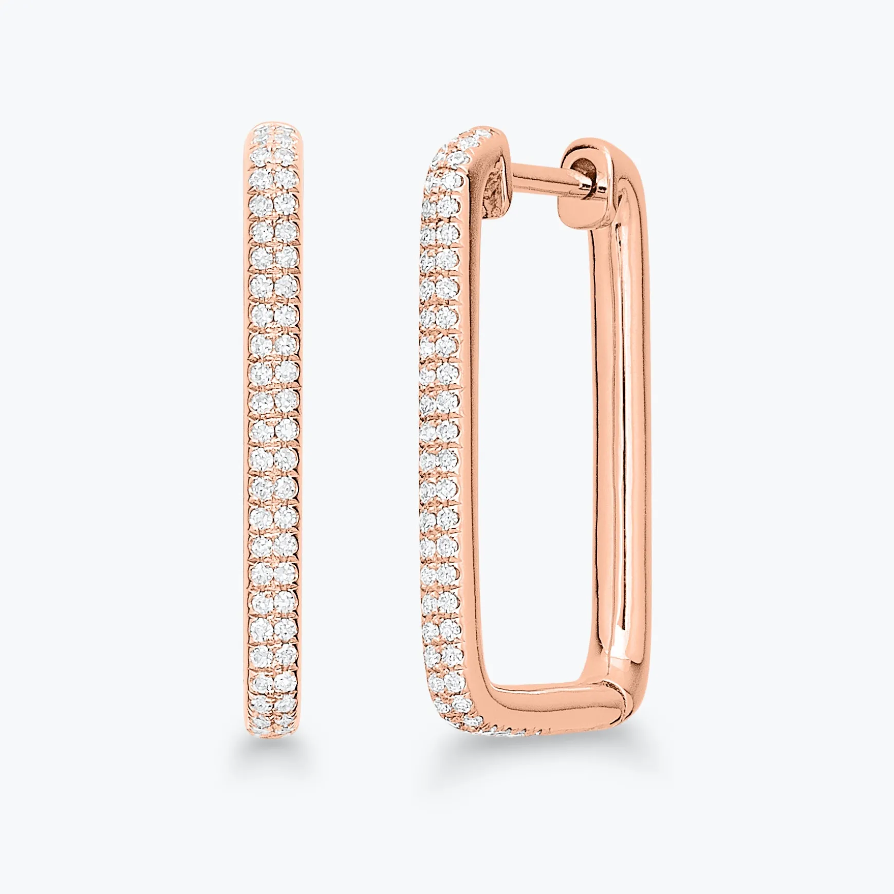 Karsen Rectangular Diamond Huggie Earrings