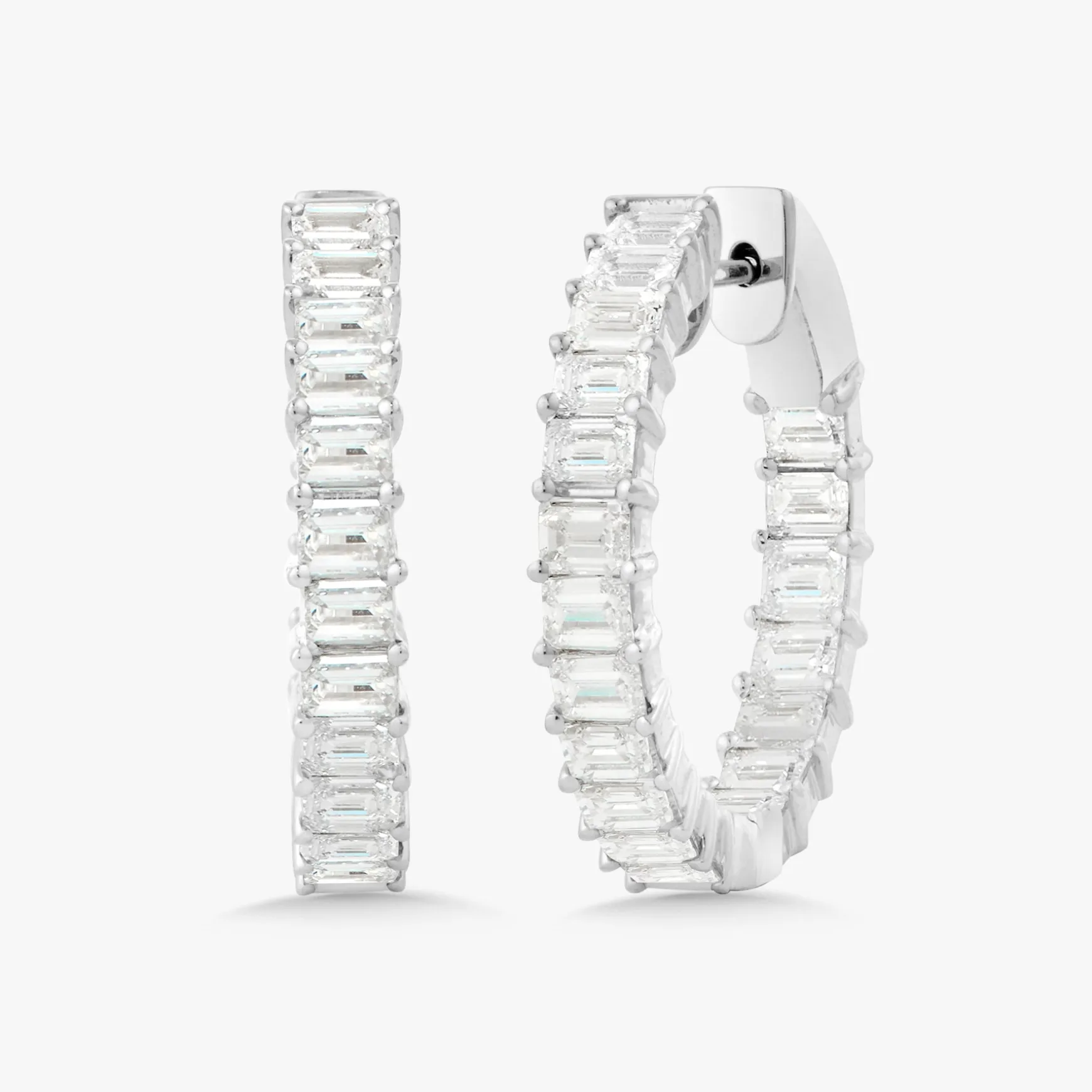 Kyle Emerald Cut Hoop Earrings 3.58 ctw