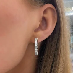 Kyle Emerald Cut Hoop Earrings 3.58 ctw