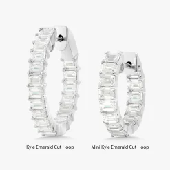 Kyle Emerald Cut Hoop Earrings 3.58 ctw