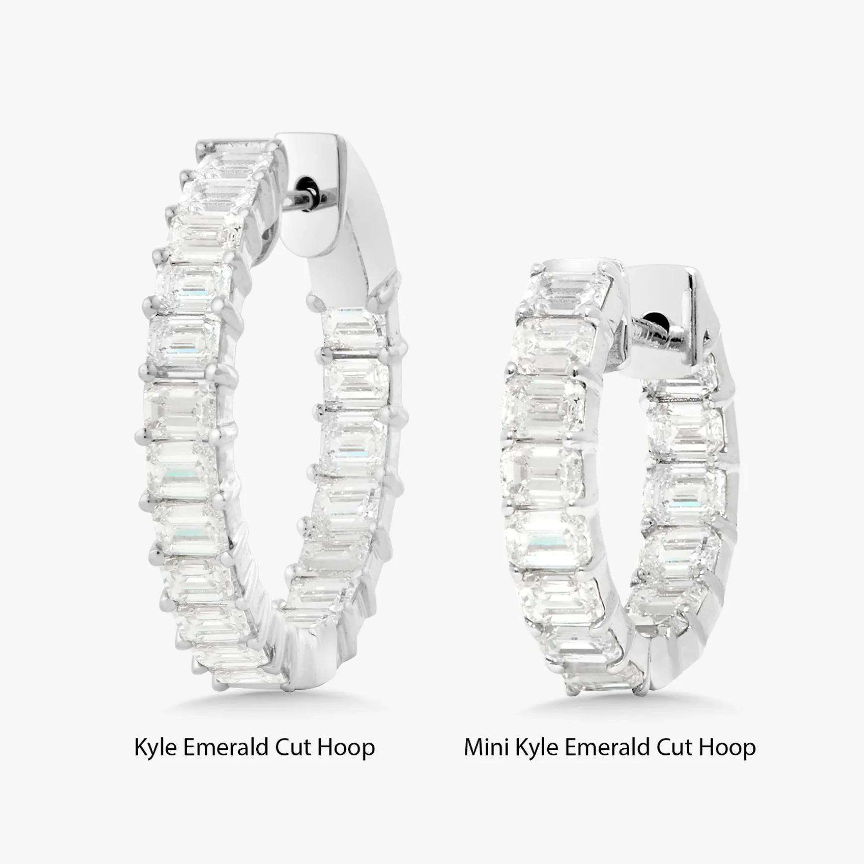 Kyle Emerald Cut Hoop Earrings 3.58 ctw