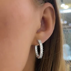 Kyle Emerald Cut Hoop Earrings 3.58 ctw