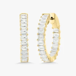 Kyle Emerald Cut Hoop Earrings 3.58 ctw