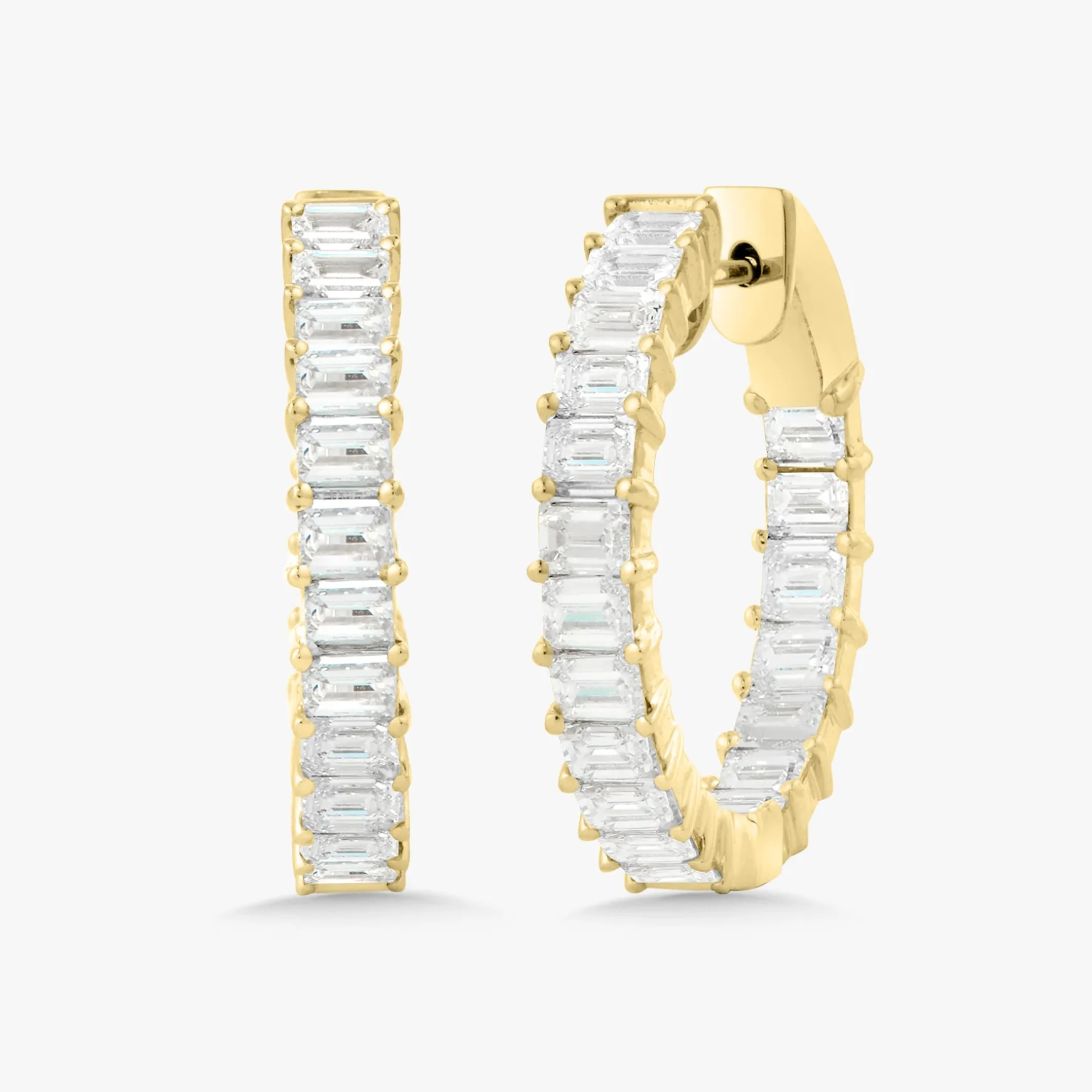 Kyle Emerald Cut Hoop Earrings 3.58 ctw