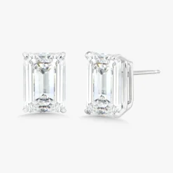 Lab Grown Emerald Cut Diamond Studs 6 ctw