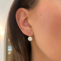 Lab Grown Four Prong Basket Diamond Lever Back Earrings (4ctw)