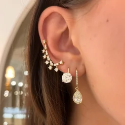 Lab Grown Four Prong Basket Diamond Lever Back Earrings (4ctw)