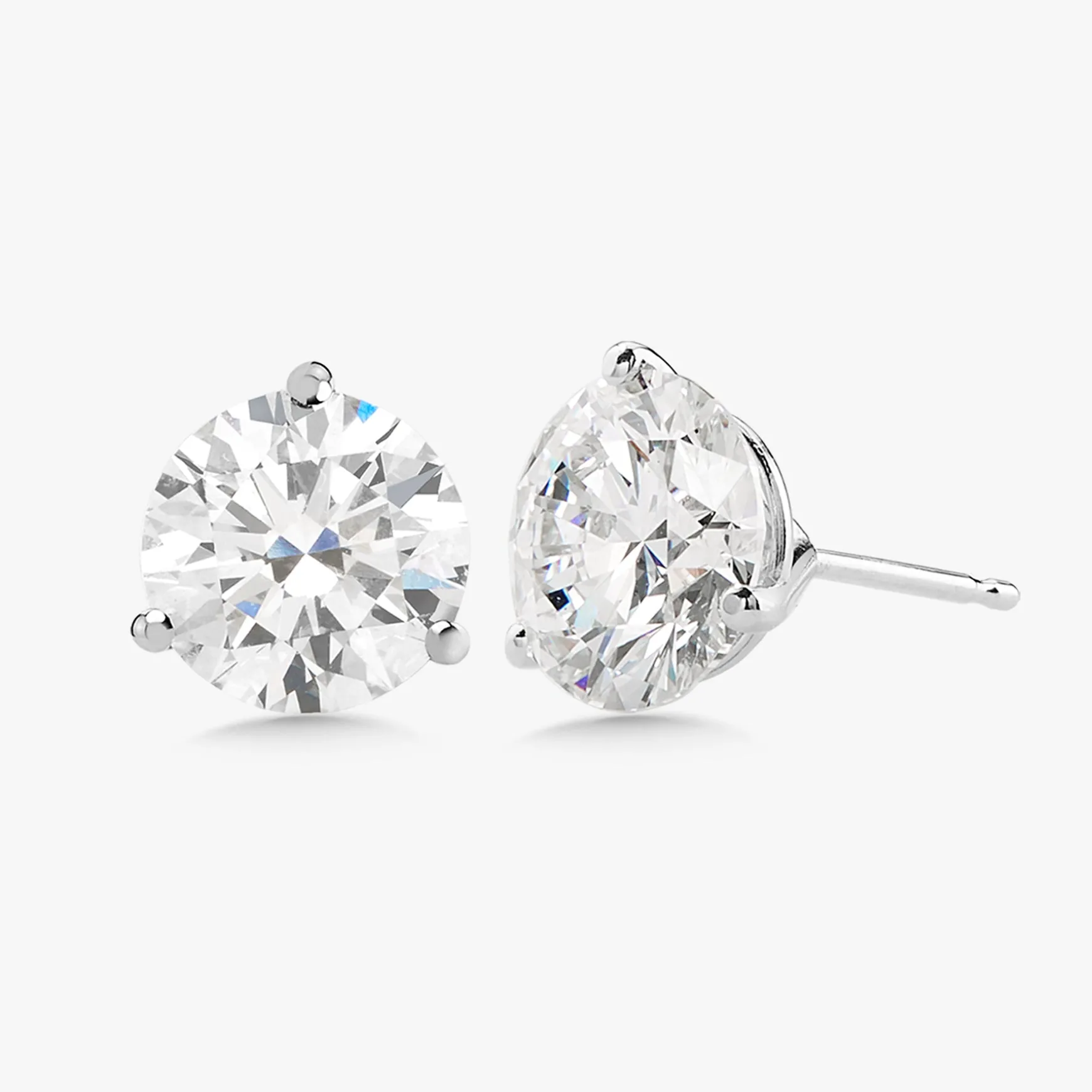 Lab Grown Three Prong Martini Diamond Stud Earrings (6 ctw) *Emily's Pick*