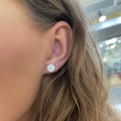 Lab Grown Three Prong Martini Diamond Stud Earrings (4ctw)