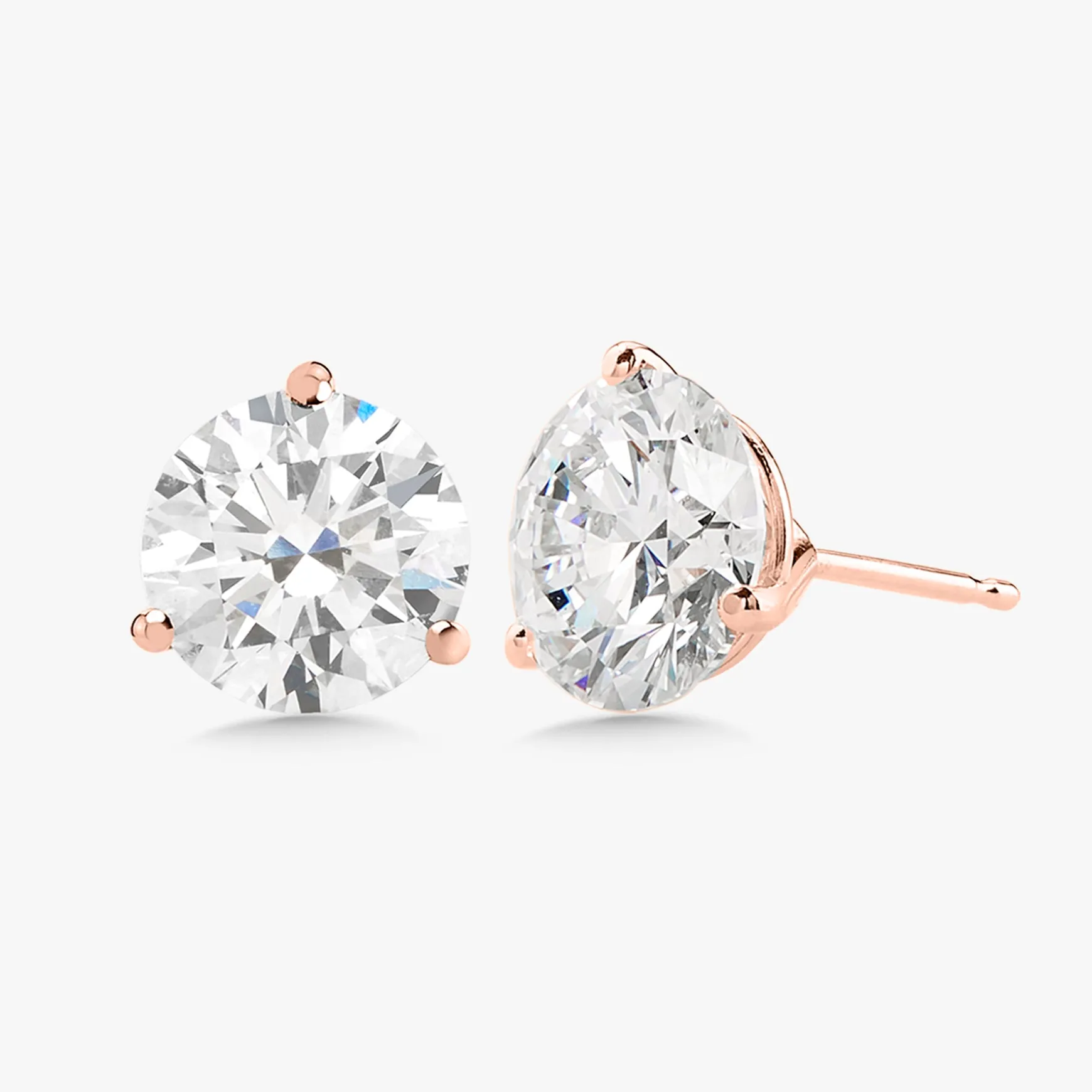 Lab Grown Three Prong Martini Diamond Stud Earrings (6 ctw) *Emily's Pick*