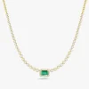 Lenny Emerald & Diamond Tennis Necklace 1.62 ctw