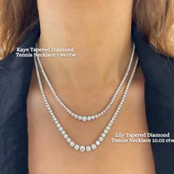 Lily Tapered Diamond Tennis Necklace 10.02 ctw
