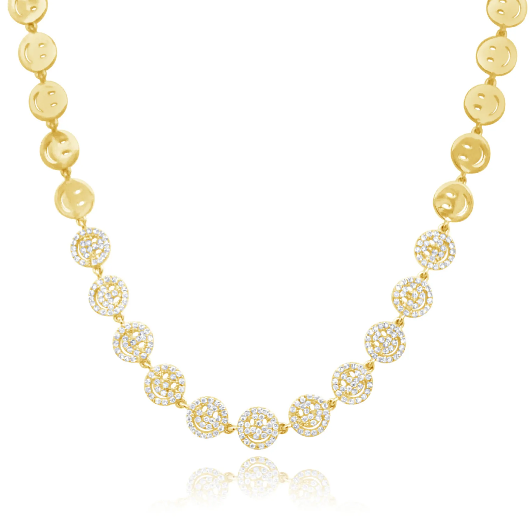 Little Drew Smiley Pave Diamond Adjustable Necklace