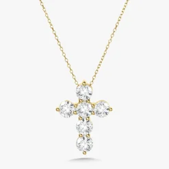 Little Georgie Two Prong Diamond Cross Necklace