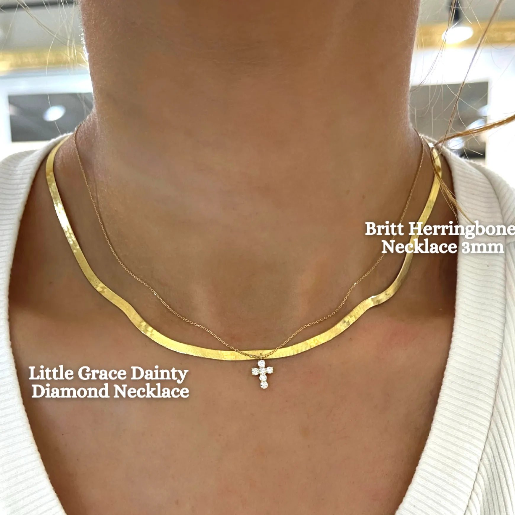 Little Grace Dainty Diamond Cross Necklace