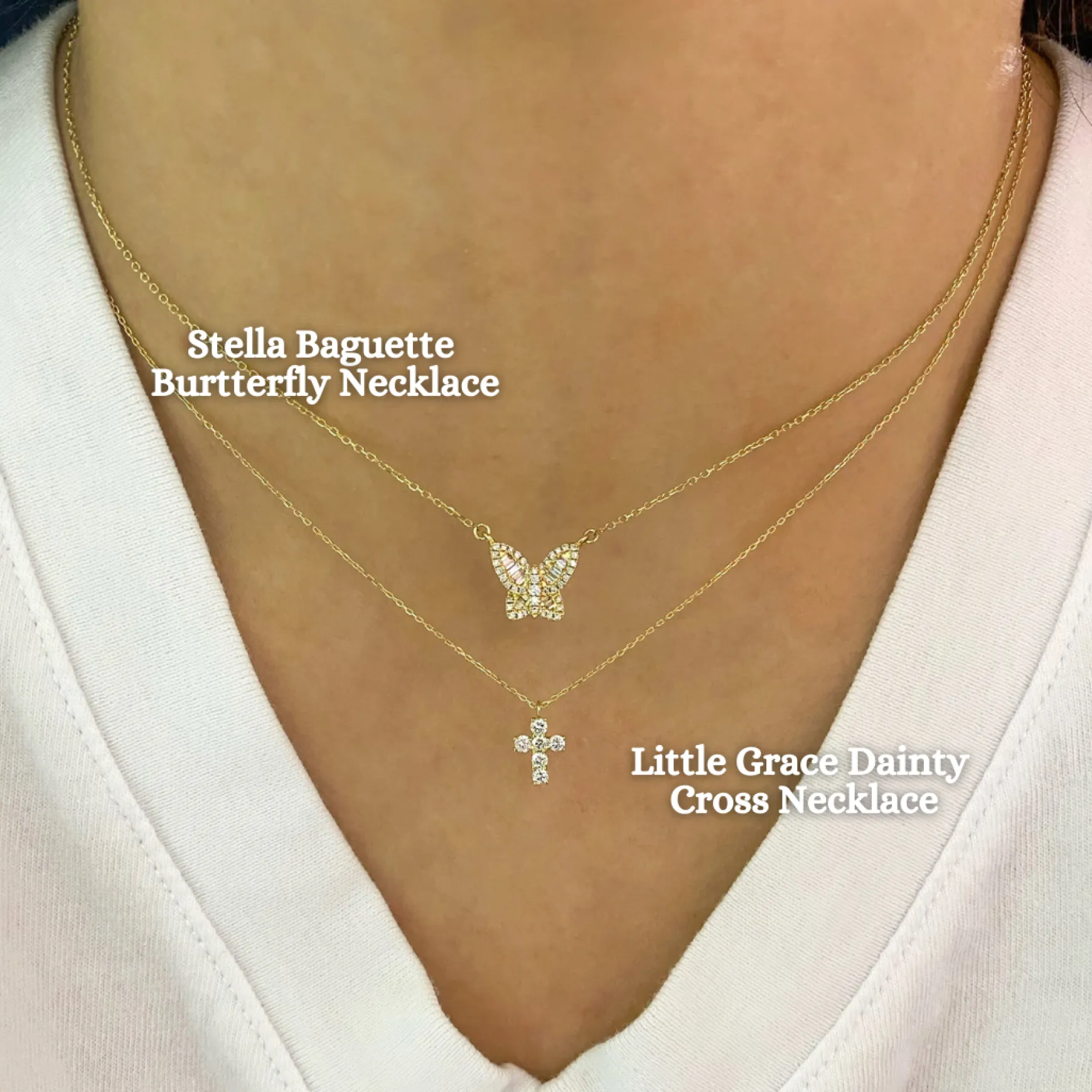 Little Grace Dainty Diamond Cross Necklace