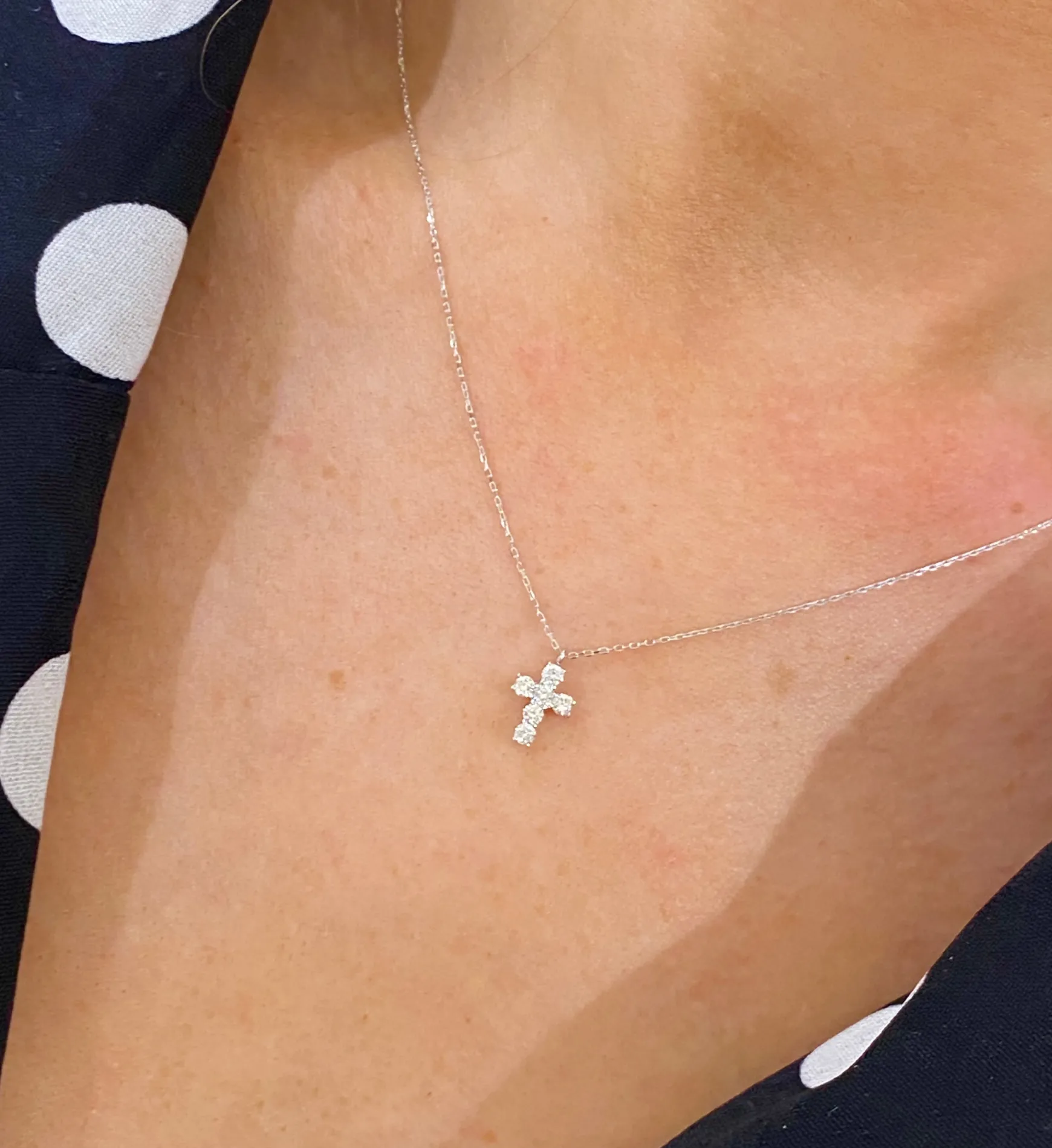 Little Grace Dainty Diamond Cross Necklace