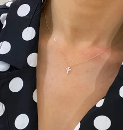 Little Grace Dainty Diamond Cross Necklace