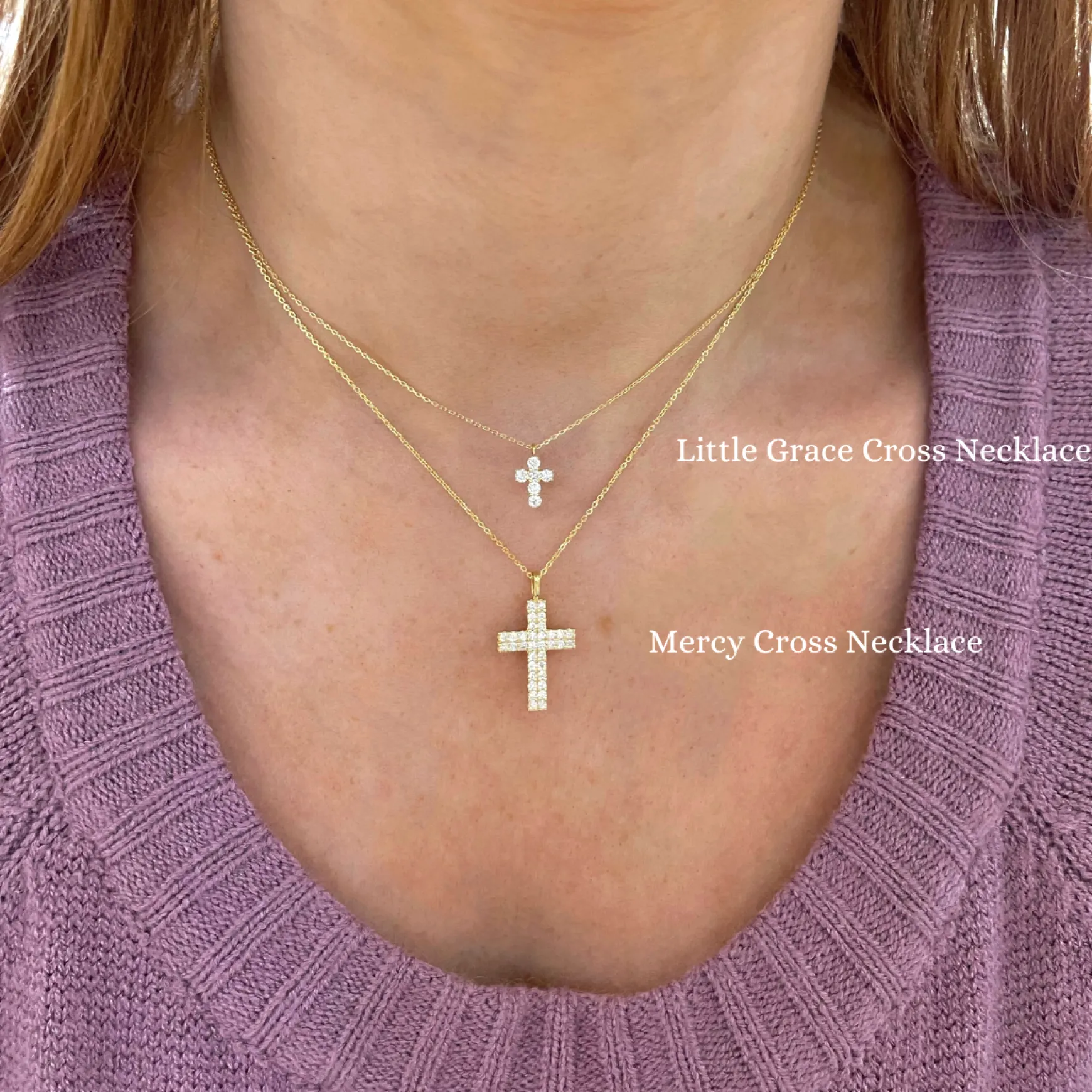 Little Grace Dainty Diamond Cross Necklace
