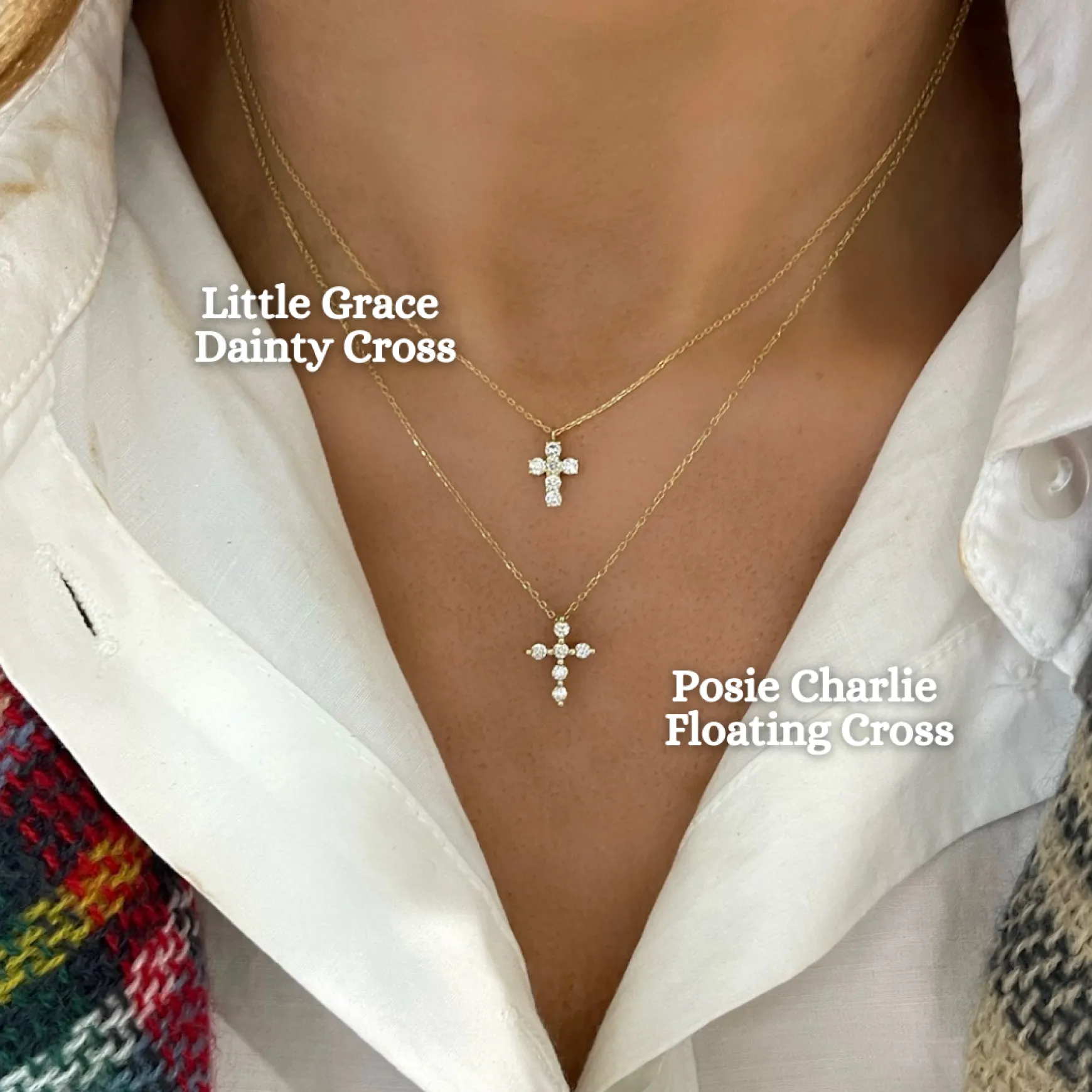 Little Grace Dainty Diamond Cross Necklace