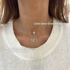 Little Grace Dainty Diamond Cross Necklace