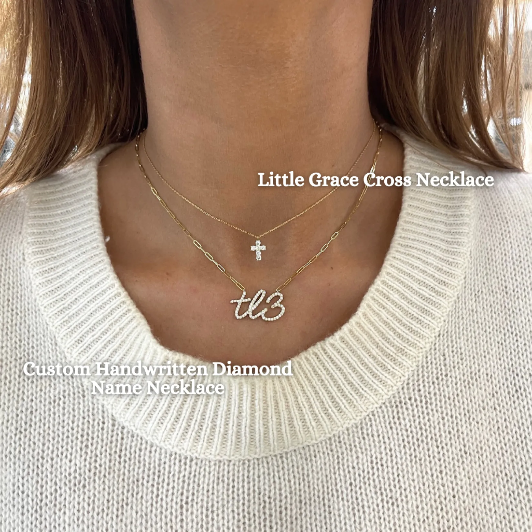 Little Grace Dainty Diamond Cross Necklace