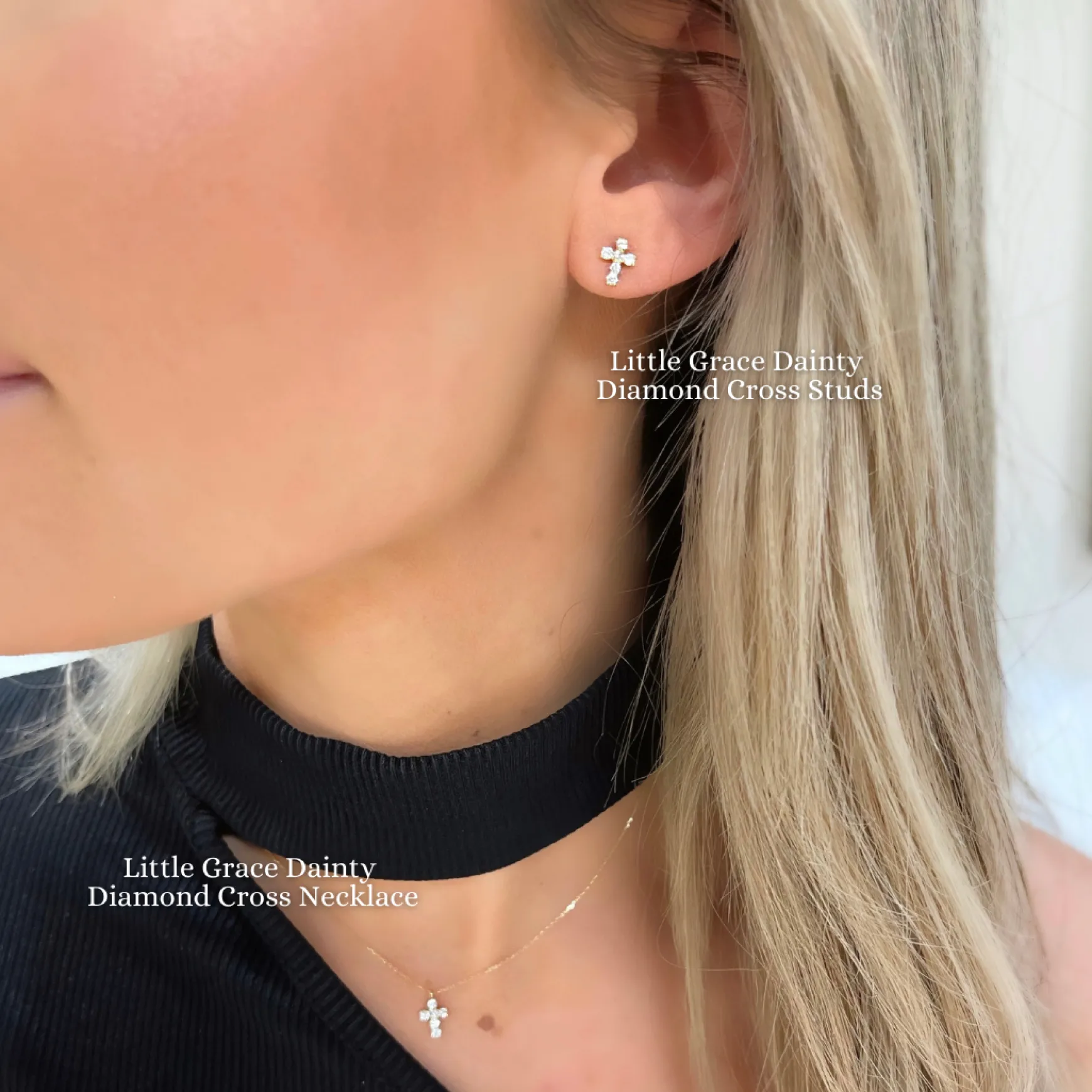 Little Grace Dainty Diamond Cross Necklace