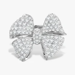 Little Martha May Pave Diamond Bow Cocktail Ring 2.13 ctw