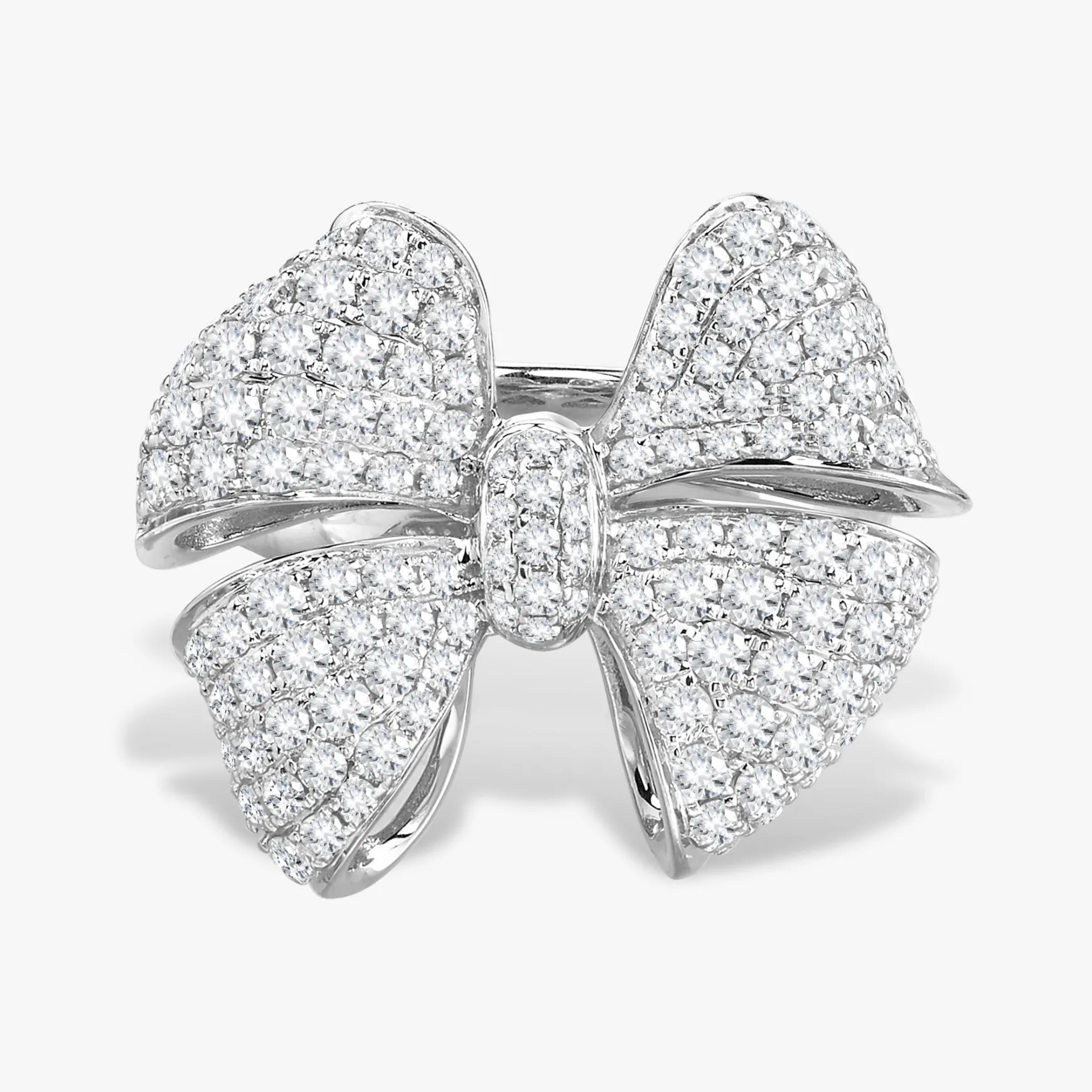 Little Martha May Pave Diamond Bow Cocktail Ring 2.13 ctw