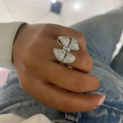 Little Martha May Pave Diamond Bow Cocktail Ring 2.13 ctw